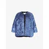 Dries Van Noten Womens Blue Violini Sequin-embellished Padded Crepe Jacket In Blue
