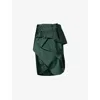 Dries Van Noten Womens Emerald Sispy Tiered Ruffled Wrap Silk-blend Midi Skirt In Emerald