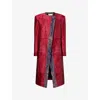 Dries Van Noten Womens Fuchsia Abstract Two-welt-pockets Stretch-cotton Blend Coat In Fuchsia