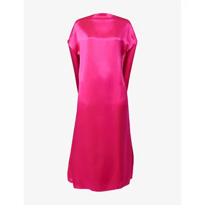 Dries Van Noten Womens Fuchsia Diria Silk Midi Dress Xs In Pink