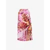 Dries Van Noten Sami Printed Midi Skirt In Fuchsia