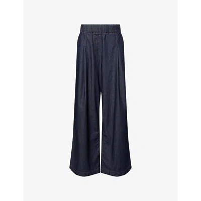 DRIES VAN NOTEN WOMENS INDIGO PILA WIDE-LEG DENIM TROUSERS