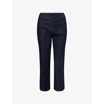 Dries Van Noten Womens Indigo Relaxed-fit Straight-leg Denim Trousers In Blue