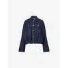 Dries Van Noten Womens Indigo Vesto Gathered-hem Denim Jacket In Indigo