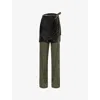 Dries Van Noten Womens Khaki Pritty Geometric-printed Silk-blend Trousers In Green