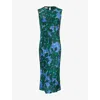 Dries Van Noten Sequin Round Neck Sleeveless Dress In Malachite