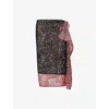Dries Van Noten Women Printed Nylon Mesh Layered Skirt In Malachite
