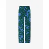 Dries Van Noten Multicolor Printed Pants In Malachite