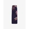 Dries Van Noten Printed Maxi Skirt In Navy