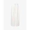 Dries Van Noten Womens Off White Pamplona Pleat Wide-leg Denim Jeans In Off White