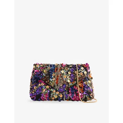 Dries Van Noten Womens  Sequin-embellished Clutch Bag In Orange