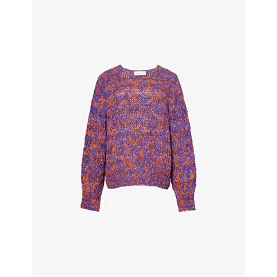 Dries Van Noten Womens Orange Talulah Braid-knit Cotton Jumper In Multi