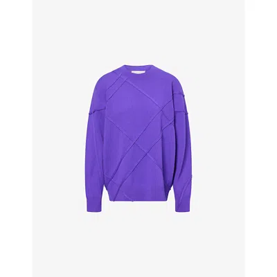 Dries Van Noten Womens Purple Timona Round-neck Cashmere Jumper