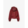 Dries Van Noten Womens Ruby Ruffled Raglan-sleeves Cotton-jersey Jacket In Red