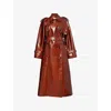 Dries Van Noten Womens Rust Belted Double-breasted Woven Trench Coat Xs In Brown