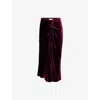 Dries Van Noten Womens Violet Velvet Twisted Woven Midi Skirt In Purple