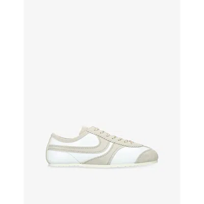 DRIES VAN NOTEN WOMENS WHITE DUSTIN STRIPE SUEDE LOW-TOP TRAINERS EUR 39 / 6 UK