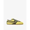 Dries Van Noten Leather-trimmed Suede Sneakers In Yellow