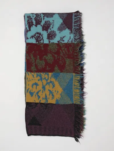 Dries Van Noten Wool And Alpaca Blend Scarf With Patchwork Design And Fringed Hem In Multi