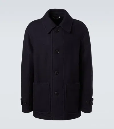Dries Van Noten Wool And Cotton Coat In Blue
