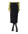 Dries Van Noten Black Wool And Mohair Midi Skirt Women