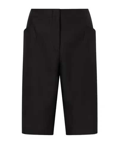 Dries Van Noten Wool And Silk-blend Crepe Shorts In Black