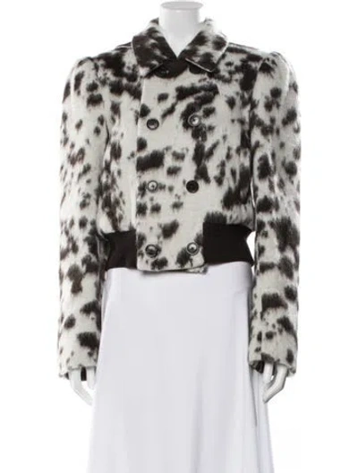 Pre-owned Dries Van Noten Wool Animal Print Jacket In Black