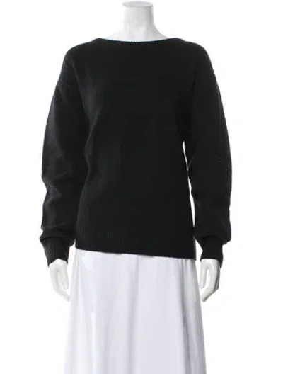 Pre-owned Dries Van Noten Wool Bateau Neckline Sweater In Black