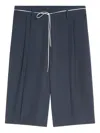 Dries Van Noten Wool Bermuda Shorts In Blue