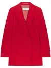 Dries Van Noten Women Byla Wool Double-breasted Fitted Blazer In Red