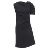 Dries Van Noten Wool Blend Asymmetric Sleeve Drape Dress In Black
