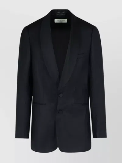 Dries Van Noten Wool Blend Blazer Front Pockets In Black