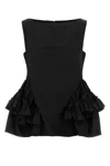 Dries Van Noten Wool Blend Casey Top With Silk Lining In Black