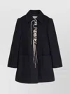 Dries Van Noten Wool Blend Coat With Collared Neck And Pockets In Black