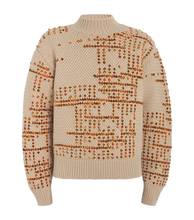 DRIES VAN NOTEN WOOL-BLEND DIGITAL JACQUARD SWEATER