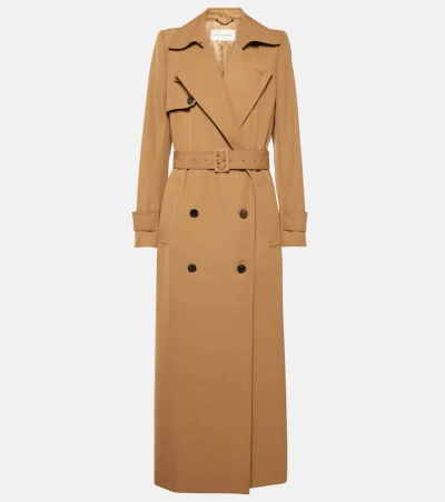 Dries Van Noten Wool-blend Gabardine Trench Coat In Brown