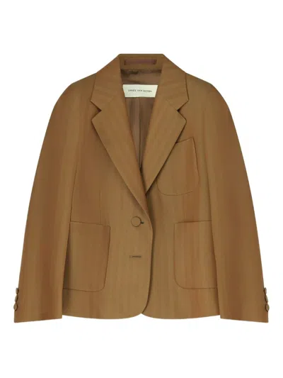 Dries Van Noten Wool Blend Jacket In Brown