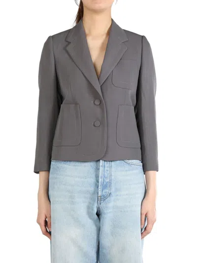 Dries Van Noten Wool Blend Jacket In Neutrals