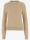 Dries Van Noten "texas" Crew Neck Sweater In Beige