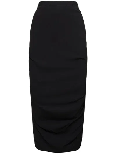 Dries Van Noten Wool Blend Midi Skirt In Black