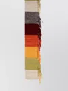 Dries Van Noten Wool Blend Scarf With Multicolor Fringed Edges In Multi