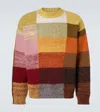Dries Van Noten Marti Crew Neck Knite With Check Motif Knitwear Multicolor In Multi