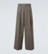 Dries Van Noten Wool-blend Wide-leg Pants In Gray