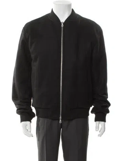 Pre-owned Dries Van Noten Wool Bomber Jacket In Black