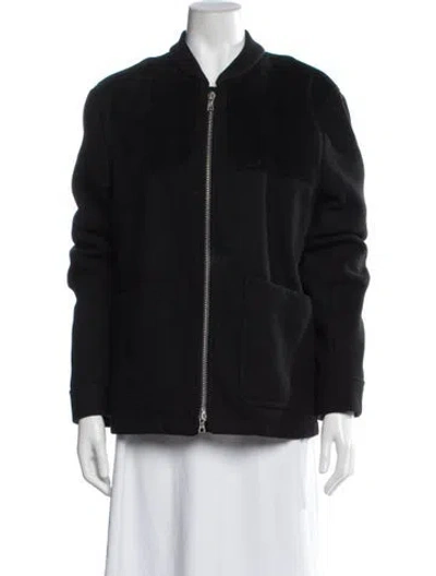 Pre-owned Dries Van Noten Wool Bomber Jacket In Black