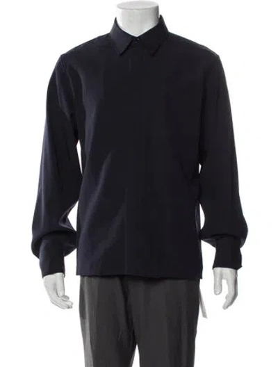 Pre-owned Dries Van Noten Wool Bomber Jacket In Blue
