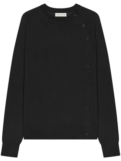Dries Van Noten Wool Cardigan In Black
