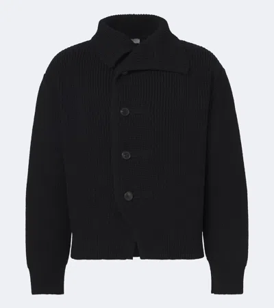 Dries Van Noten Shawl Collar Knit Sweater Long Sleeves In Black