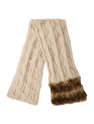 Pre-owned Dries Van Noten Wool Colorblock Pattern Scarf In Neutral