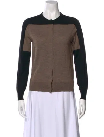 Pre-owned Dries Van Noten Wool Colorblock Pattern Sweater In Brown
